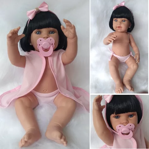 Boneca Bebe Reborn Morena Com Acessórios Na Promoção Barato