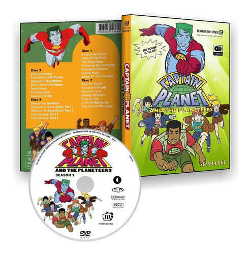 Desenho Capitão Planeta 1ª 2ª 3ª Temporadas 65 Epis. 10 Dvd
