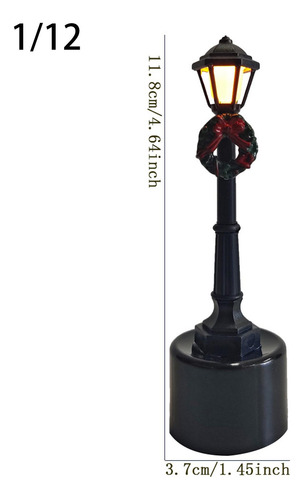 4 Farola En Miniatura Modelo 1:12, Adorno Para Exterior,