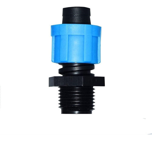 Conectores X10 Riego Intermedios Cinta De Goteo-rosca M 3/4 Color Celeste
