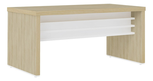 Mesa Para Escritório 158cm Tamburato Corp Carvalho/branco Cor Marrom