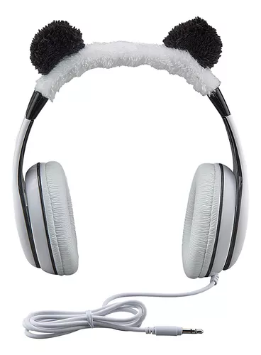 Panda - Auriculares para niños, diadema ajustable, sonido estéreo, conector  de 0.138 in, auriculares con cable para niños, sin enredos, control de