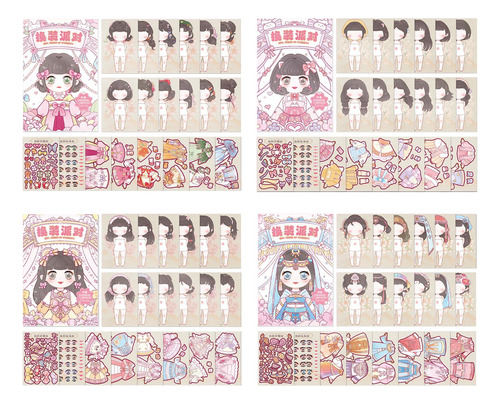 4pcs Make A Face Sticker Books, Faça Seus Estilo A