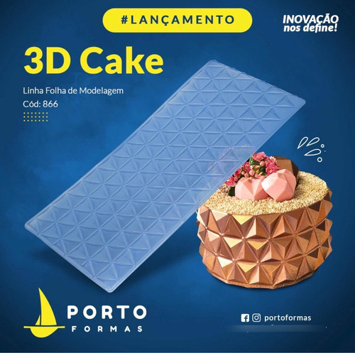 Forma Placa Moldagem Porto Formas 3d Cake Cód P866