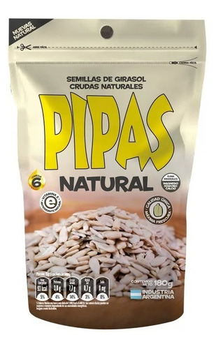 Pipas Girasol Pelada Natural Doypack 180gr | 3 Unidades |