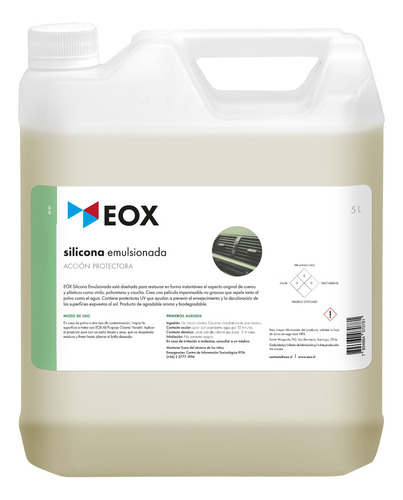 Silicona Emulsionada Acción Protectora Eox 5 Litros