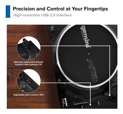 Tocadiscos De Accionamiento Directo Usb Con Preamplificador
