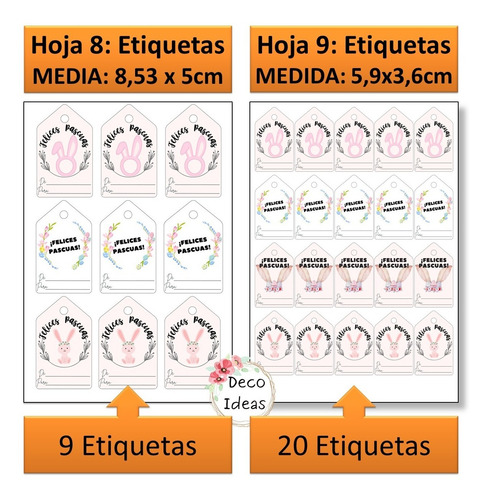 Imagen 6 de 6 de Kit Imprimible 001 Felices Pascuas Etiquetas, Tag Y Stikers