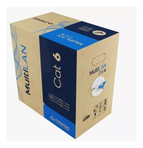 Cabo De Rede Multilan Furukawa Cat6, 24awgx4p Cinza 305m