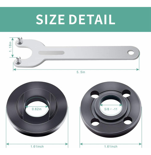 Kit De Esmerilhadeira Angular De 9 Peças Com Flange E