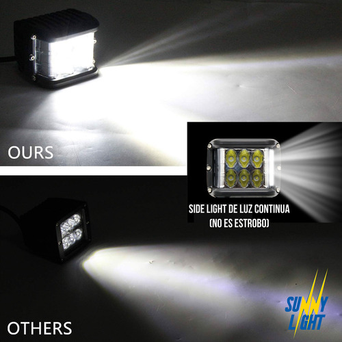 2 Faros Led Dually 35w Side Shooter Vision Lateral Jeep Rzr
