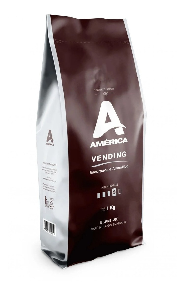  Café América Torrado  Em Grãos Vending 1kg 