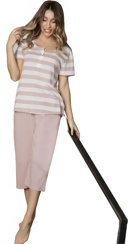 Pijama Mujer Capri Algodón Lencatex 25779