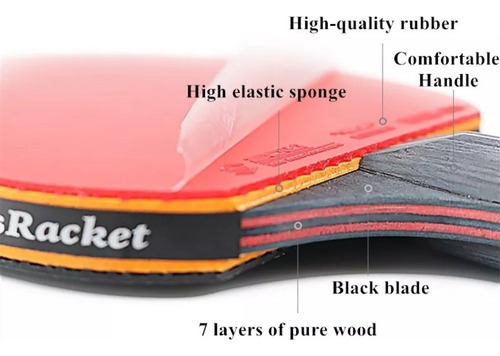 Set 2 Paleta De Ping Pong Profesional 6 Star Con Estuche