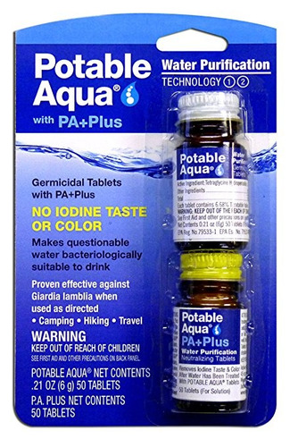 Potable De Aqua Purificación De Agua Tabletas Con Pa Plus - 