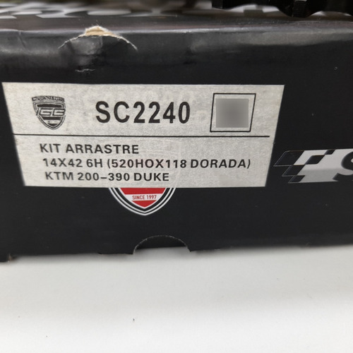 Kit Arrastre Duke 200/390 Cadena Oring 14/42 Revo Scorpion