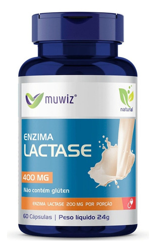 Suplemento em cápsula Muwiz  Lactase enzimas Lactase em pote de 24g 60 un