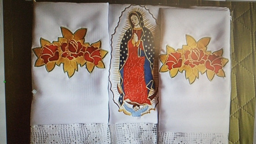 Mantel De Altar Bordado Con Virgen De Guadalupe