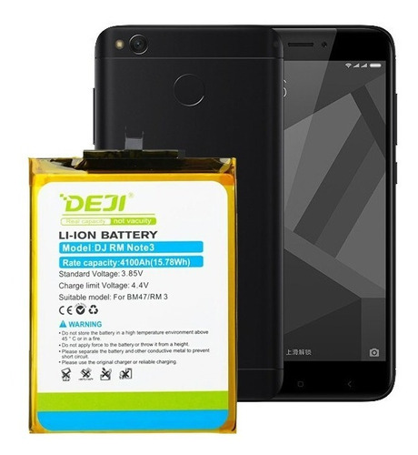 Bateria Litio Xiaomi Bm47 Redmi 3 3s 3x 4x 3 Pro Marca Deji