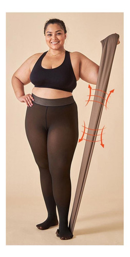 Panty Frisada Interior Termica Efecto Piel Frio Intenso Negro Xl-xxl Cadera 115 A 135cm