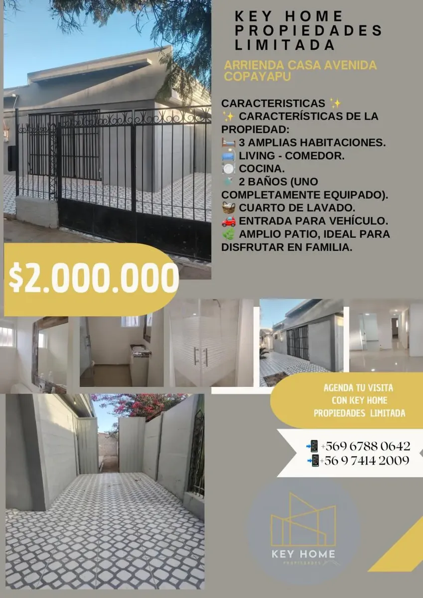 Imagen 2 de 26 de Se Arrienda Casa En Zona Estrategica De Copiapo