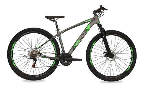 Bicicleta Aro 29 Free Action Flexus 3.1 Shimano Q17 Gr/verde Cor Cinza Tamanho do quadro 17