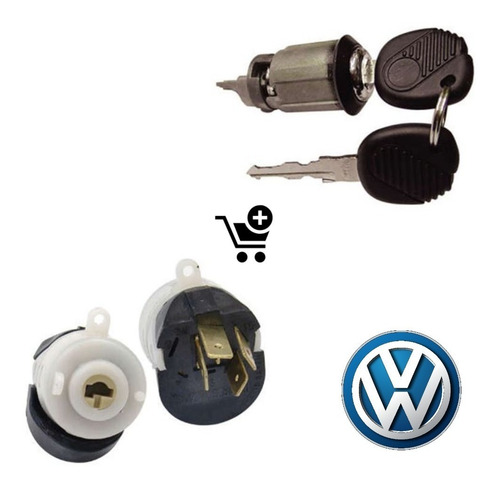 Imagem 2 de 5 de Kit Cilindro Ignicao Comutador Volks Santana Saveiro Quantum