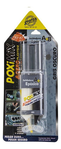 Pega Tanque Soldadura Epoxica Gris 4 Ton Poximix 25 Ml