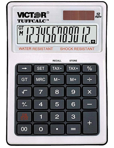 Victor 99901 12 Dígitos Tuffcalc Calculadora, Batería Y Sola