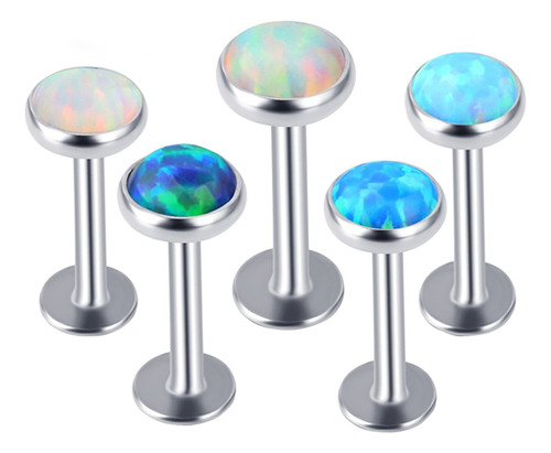 6 Uds Opal Acero Inoxidable Labret Stud Joyería Labio ...