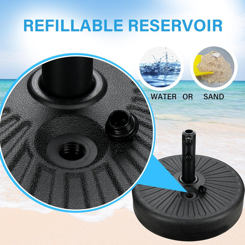 Soporte Base Para Sombrilla De Patio, 50 Lbs, Negro