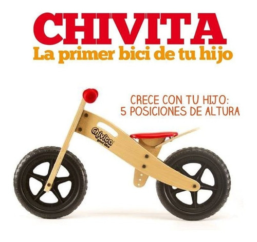 Bici Chivita Original Juguete Niño Y Niña Madera Bebé