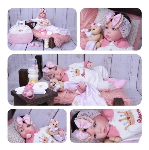 Bebe Reborn Boneca Polly Enxoval Menina Real Original