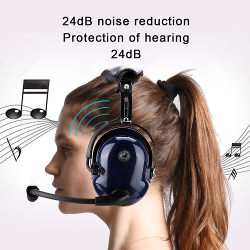 Imagen 6 de 7 de Aviation Headset Piloto Micrófono Ga Plug Reducción De Rui