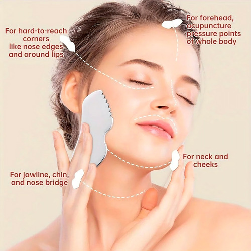 Gua Sha Acero Inoxidable - Antiarrugas, Drenaje Linfático
