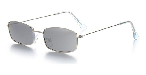 Gafas Rectangulares De Color Gris,lentes Montura De Metal