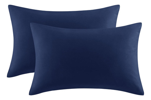 Juego De 2 Fundas De Almohada De Tamaño King, Color Azul Mar