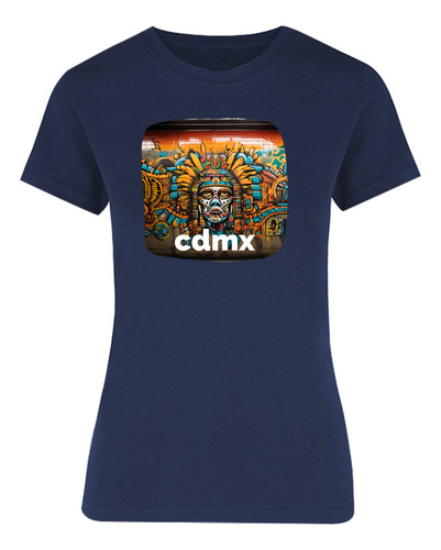 Playera De Mujer Diseño Azteca - Metro - Cdmx Grafitti