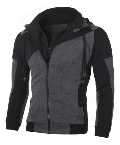 Sudadera Hombre Capucha Gorro Forro Polar Con Cremallera