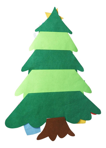 Felt Christmas .2 Ft Diy 30 Piezas + 2 M De Luces 70x98cm