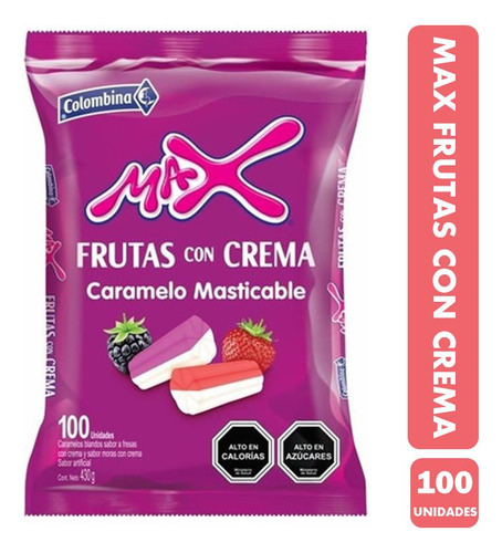 Caramelo Masticable Fruta Con Crema Colombina 100 Uni