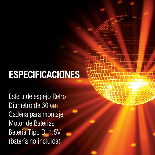 Imagen 2 de 9 de Steelpro - Esfera De Espejos Retro Motorizada 12