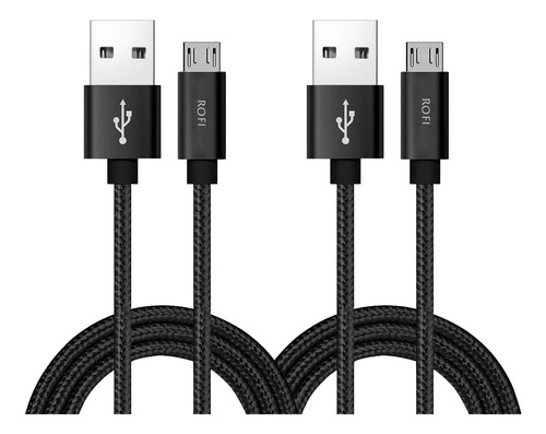 Cable Micro Usb Rofi, [paquete De 2] Cargador Android De 1,2