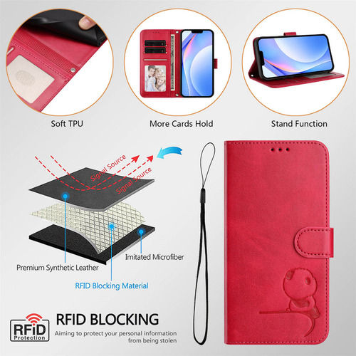 Funda Para Teléfono Inteligente Honor X9 X9a X9b X9c, Ranura Para Tarjetas Panda, Funda Tipo Cartera