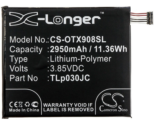 Bateria Para Alcatel A3 Xl , Tlp030jc , Otx908 , 2950mah