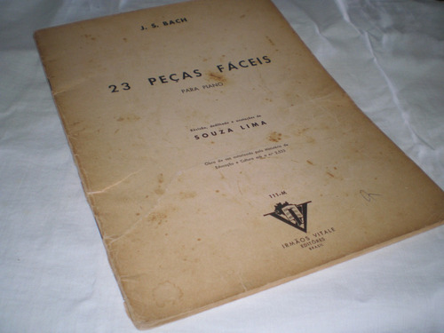 Partitura 23 Peças Fáceis Para Piano - Bach - Souza Lima