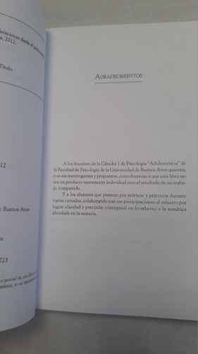 Libro * Psicologia : Adolescencia Y Juv * Berrionuevo Eudeba (Usado)