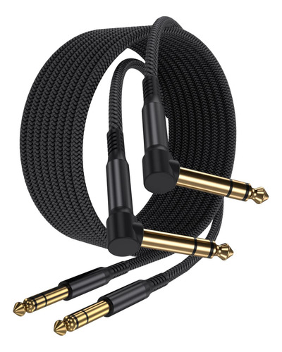 2 Pack Cable De Guitarra Bajo Angulo Recto Elebase Pro 20ft