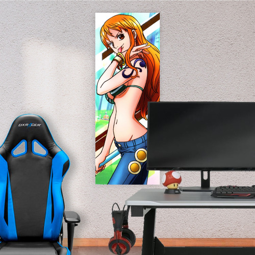 Cuadro Grande 30x80 Cm One Piece Nami Tatuaje Animeras