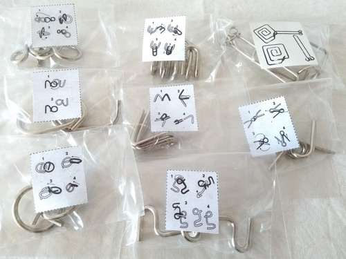 Imagem 4 de 4 de Kit Quebra Cabeça Metal 3d Enigma Com 8 Peças Steel Puzzles